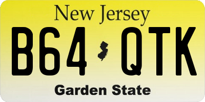 NJ license plate B64QTK