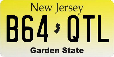 NJ license plate B64QTL