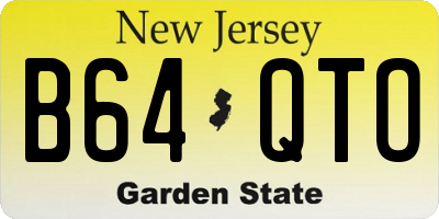 NJ license plate B64QTO