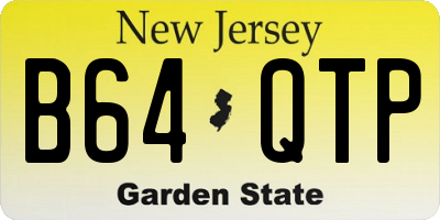NJ license plate B64QTP