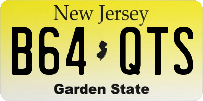 NJ license plate B64QTS