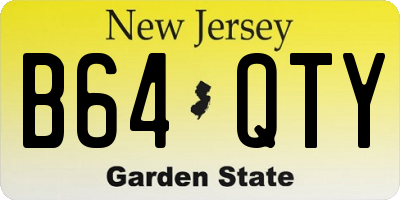 NJ license plate B64QTY