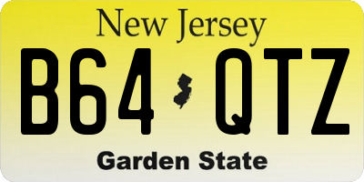 NJ license plate B64QTZ