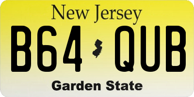 NJ license plate B64QUB