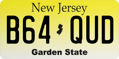 NJ license plate B64QUD