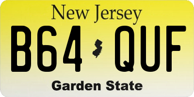 NJ license plate B64QUF