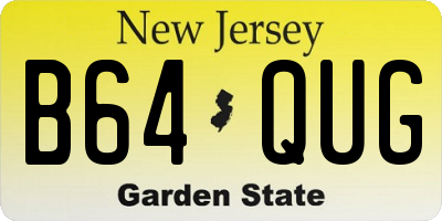 NJ license plate B64QUG