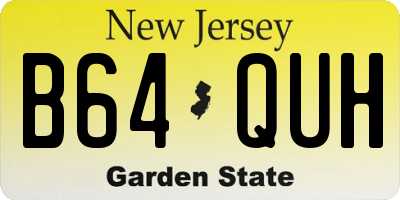 NJ license plate B64QUH