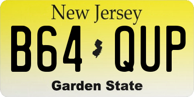 NJ license plate B64QUP