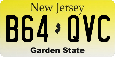 NJ license plate B64QVC