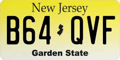 NJ license plate B64QVF