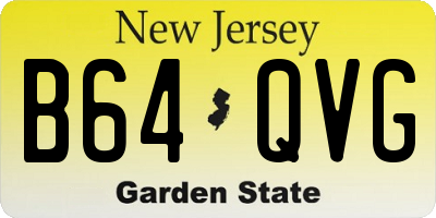 NJ license plate B64QVG