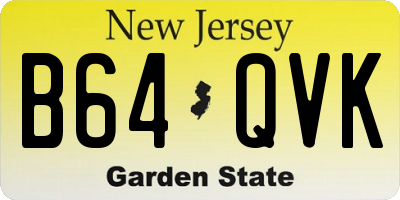 NJ license plate B64QVK