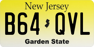 NJ license plate B64QVL