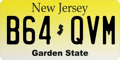 NJ license plate B64QVM