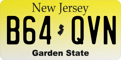 NJ license plate B64QVN
