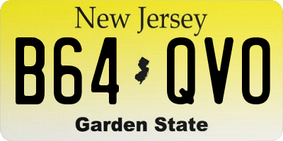 NJ license plate B64QVO