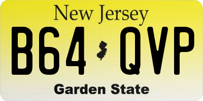 NJ license plate B64QVP