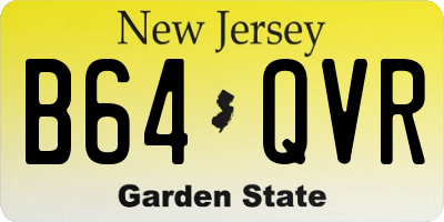 NJ license plate B64QVR