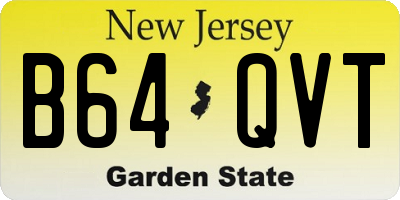 NJ license plate B64QVT