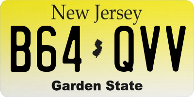 NJ license plate B64QVV