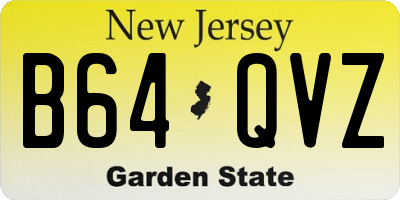 NJ license plate B64QVZ
