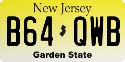 NJ license plate B64QWB