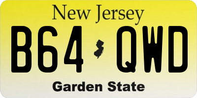 NJ license plate B64QWD