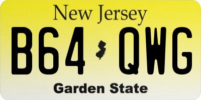 NJ license plate B64QWG