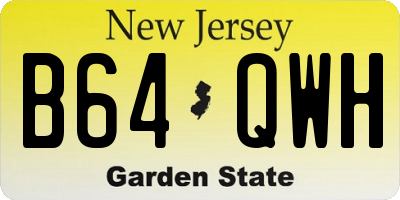 NJ license plate B64QWH