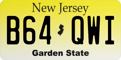 NJ license plate B64QWI