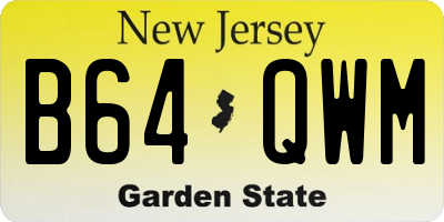 NJ license plate B64QWM