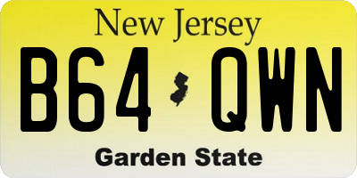 NJ license plate B64QWN