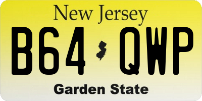 NJ license plate B64QWP
