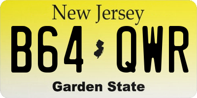 NJ license plate B64QWR