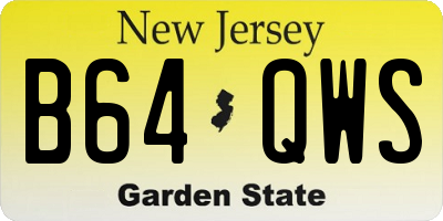 NJ license plate B64QWS