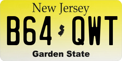 NJ license plate B64QWT