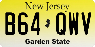 NJ license plate B64QWV