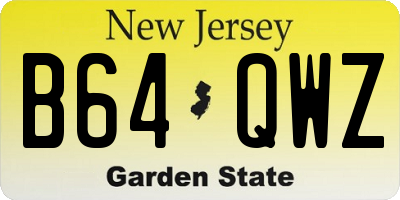 NJ license plate B64QWZ