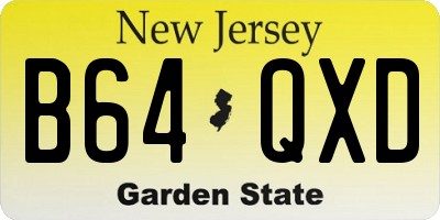 NJ license plate B64QXD