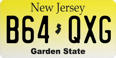 NJ license plate B64QXG