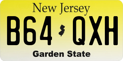 NJ license plate B64QXH