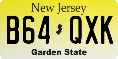 NJ license plate B64QXK
