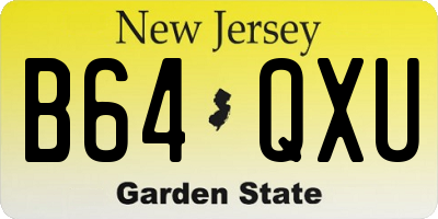 NJ license plate B64QXU