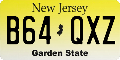 NJ license plate B64QXZ