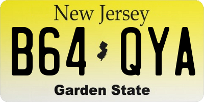 NJ license plate B64QYA