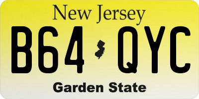 NJ license plate B64QYC