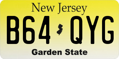 NJ license plate B64QYG