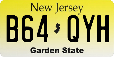 NJ license plate B64QYH