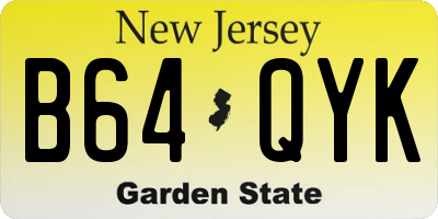 NJ license plate B64QYK